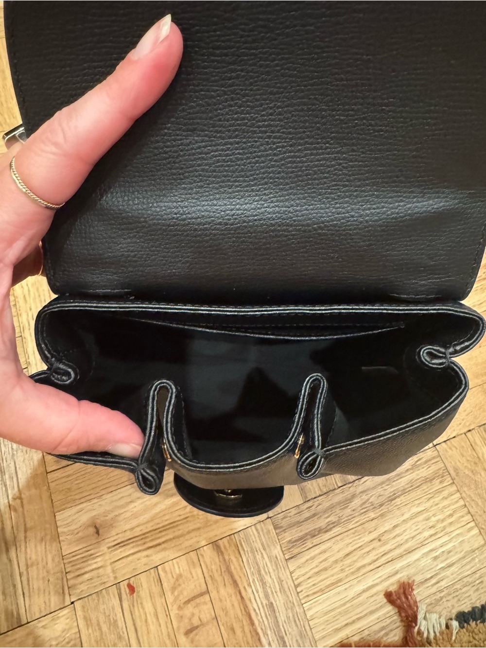 Mini Polene Numero Un Nano Handbag in Black - Picture 5 of 6